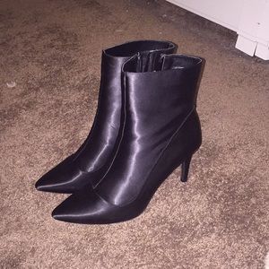 Black Faux Leather Ankle Boots size 8